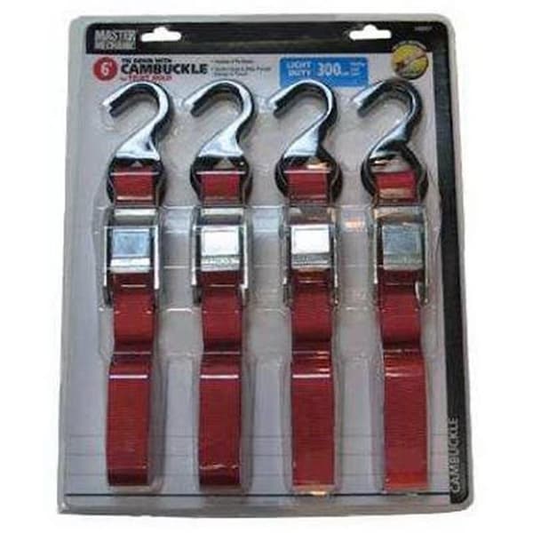 Trade Of Amta 548907 1 in. x 6 ft. Cam Buckle Tie Down - Pack of 4 548907 - main